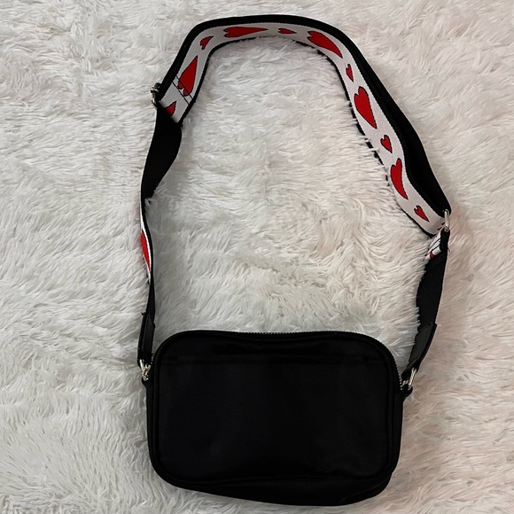 Brighton Black Crossbody with Red Heart Strap - Picture 3 of 9